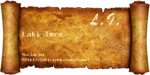 Laki Imre névjegykártya